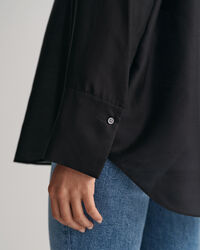 Relaxed fit blus med st&aring;krage