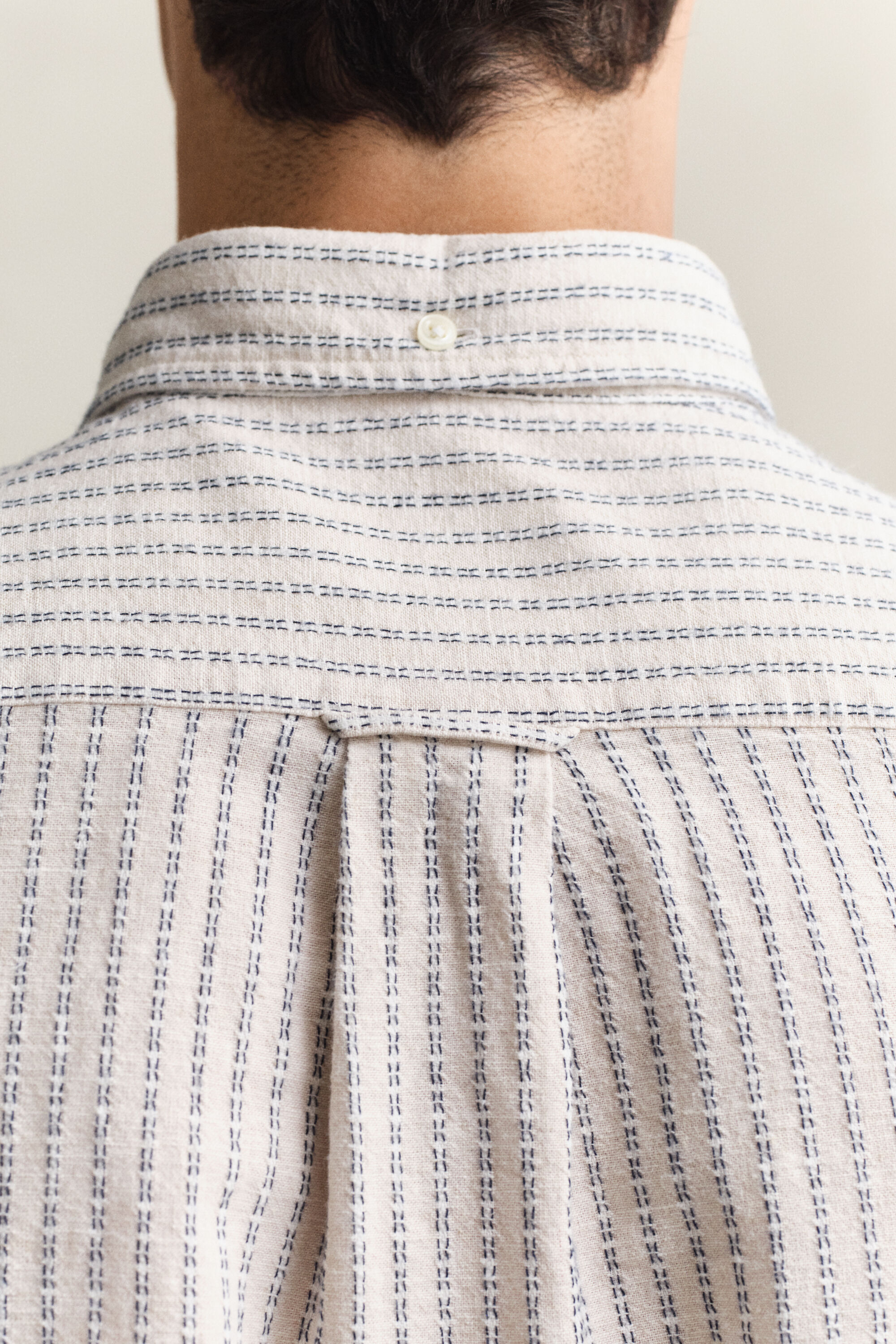 Randig skjorta i linneblandning