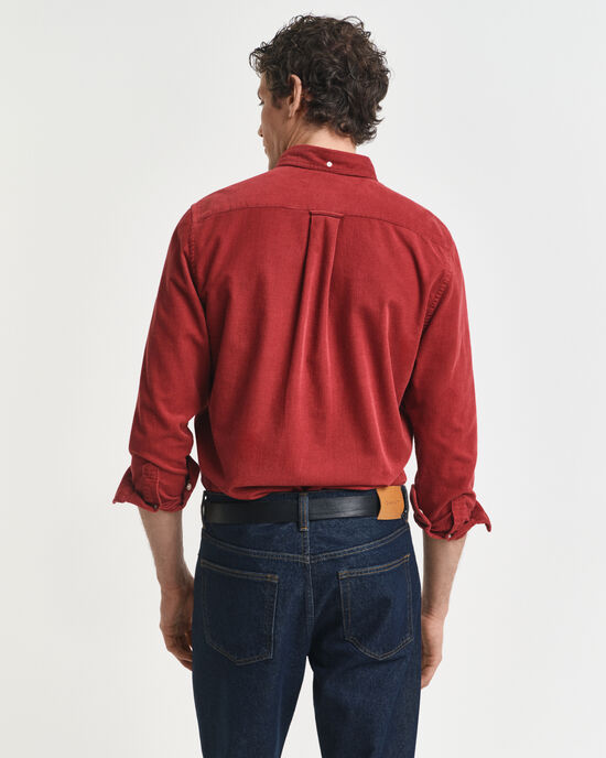 Regular fit skjorta i bomullsmanchester