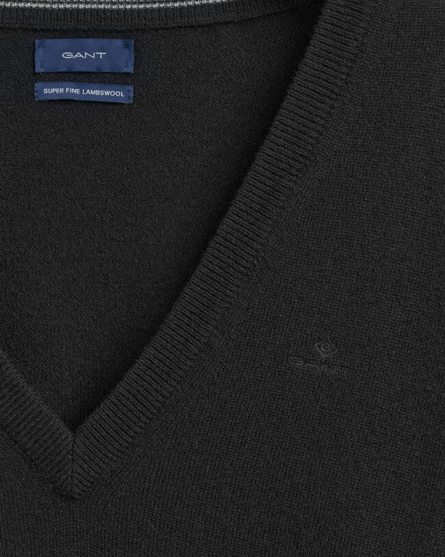 V-ringad tröja i superfin lammull