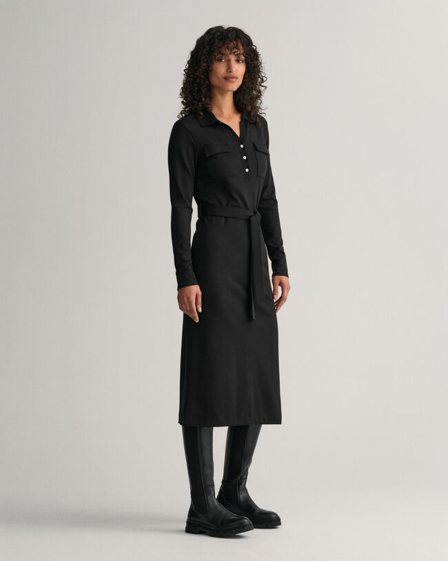 Slim fit pik&eacute;kl&auml;nning i jersey