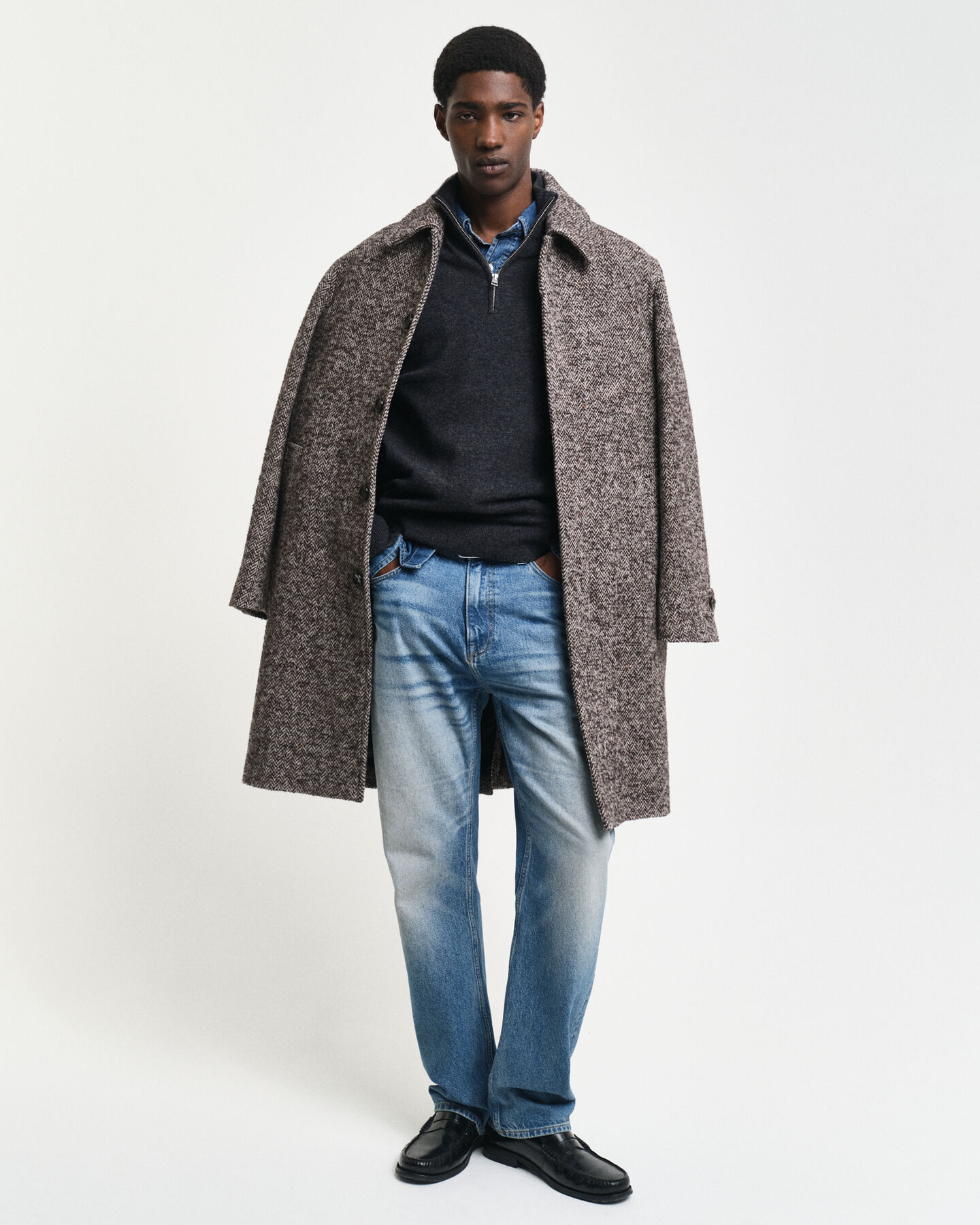 Tr&ouml;ja i extra fin lammull med halv dragkedja