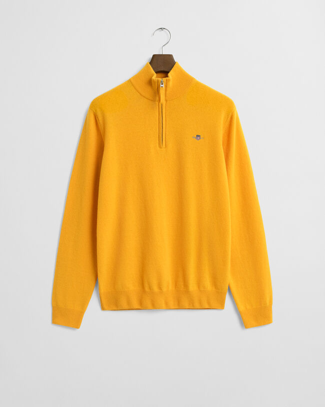 Tröja i superfin lammull med half-zip