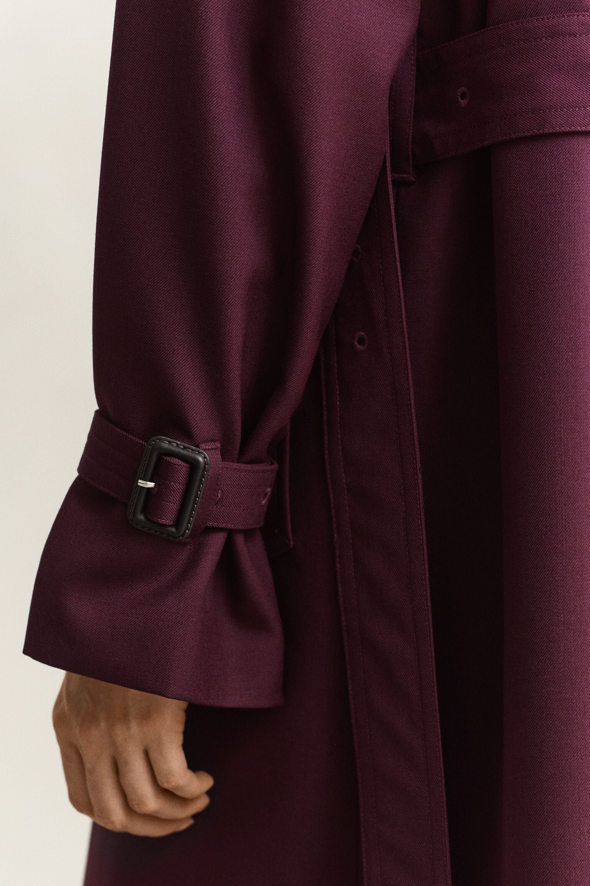 Trenchcoat i ullblandning