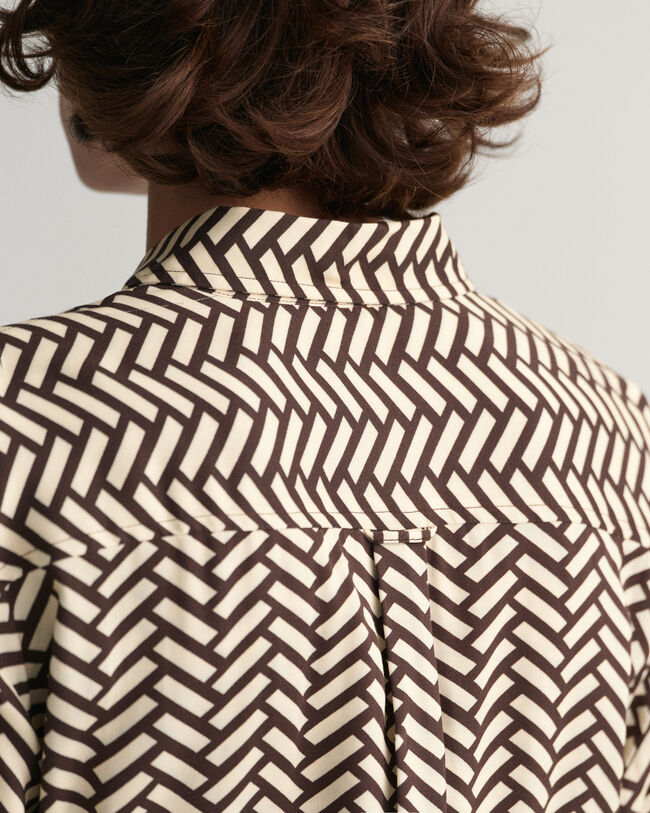 Geometric A-linjeformad skjortkl&auml;nning