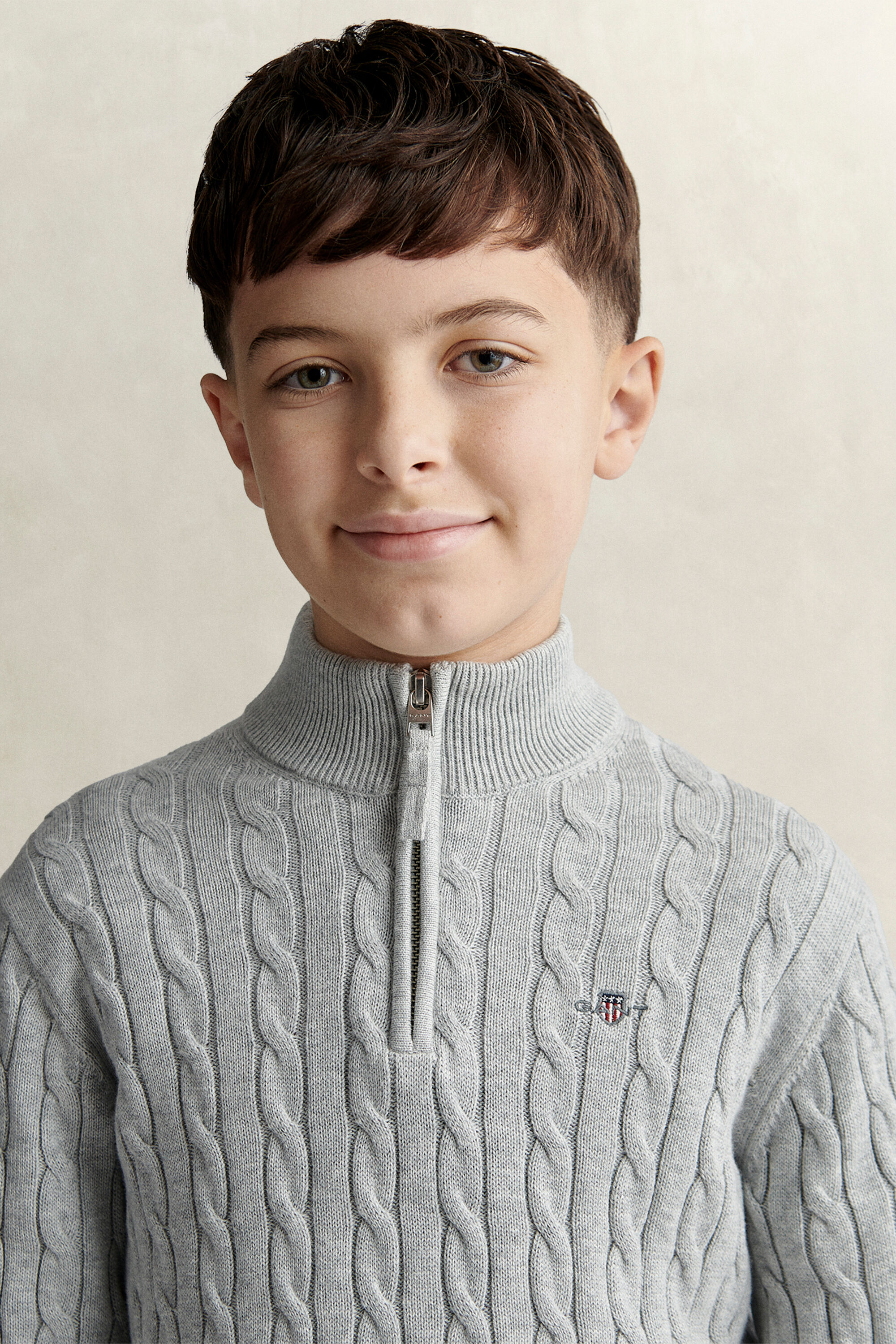 Teen Boys tröja med half-zip och sköldemblem