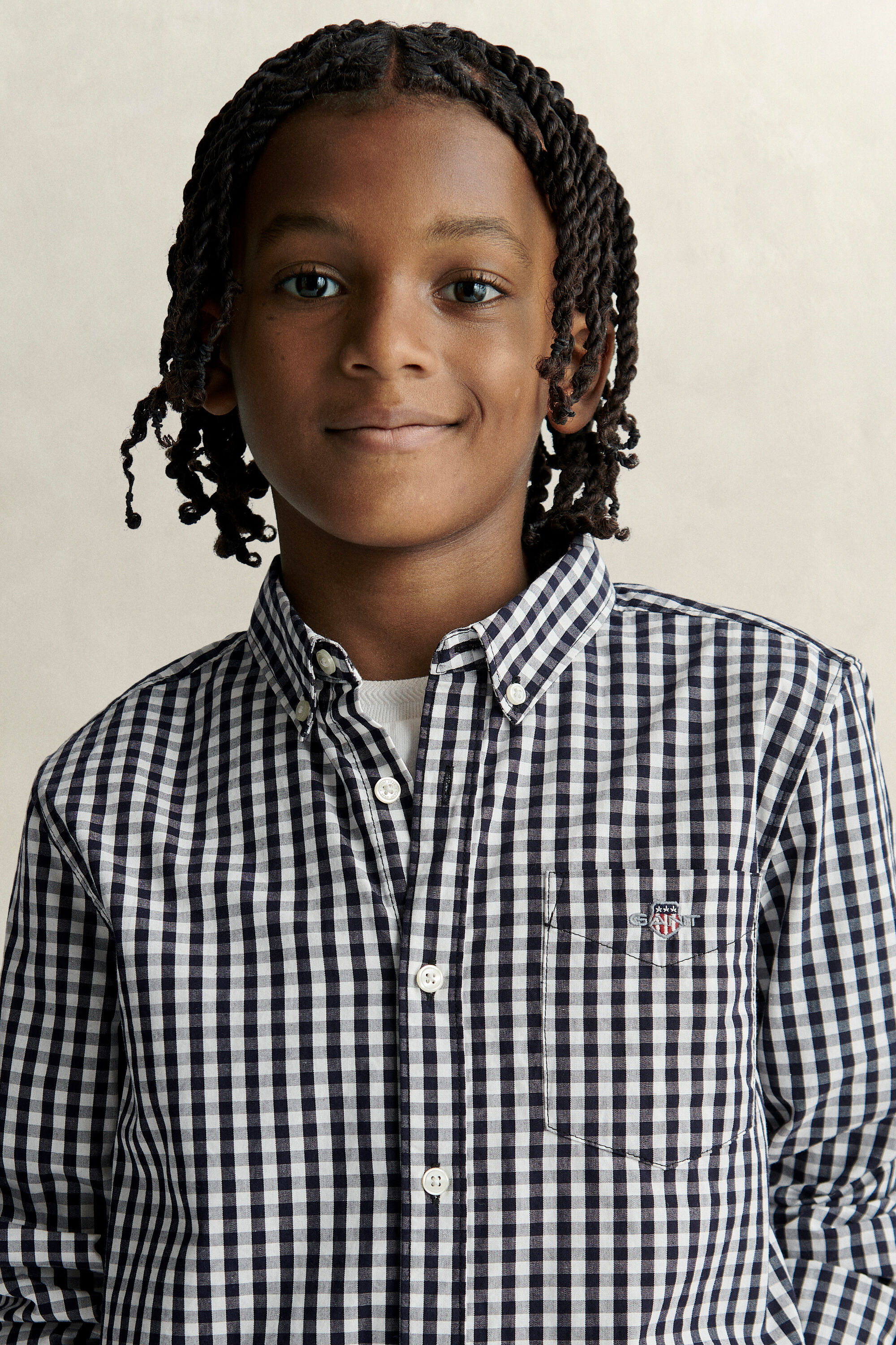 Teen Boys ginghamvävd poplinskjorta