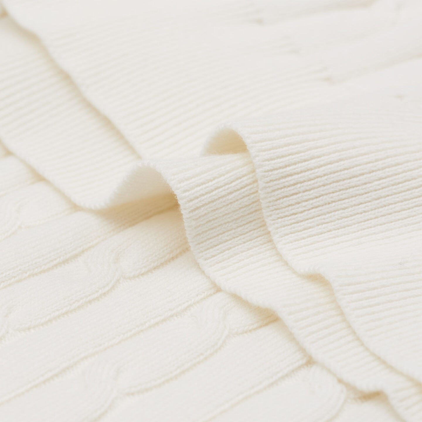 Kabelstickad polotröja i bomullsstretch