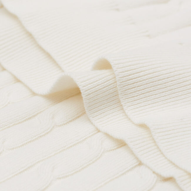 Kabelstickad polotröja i bomullsstretch