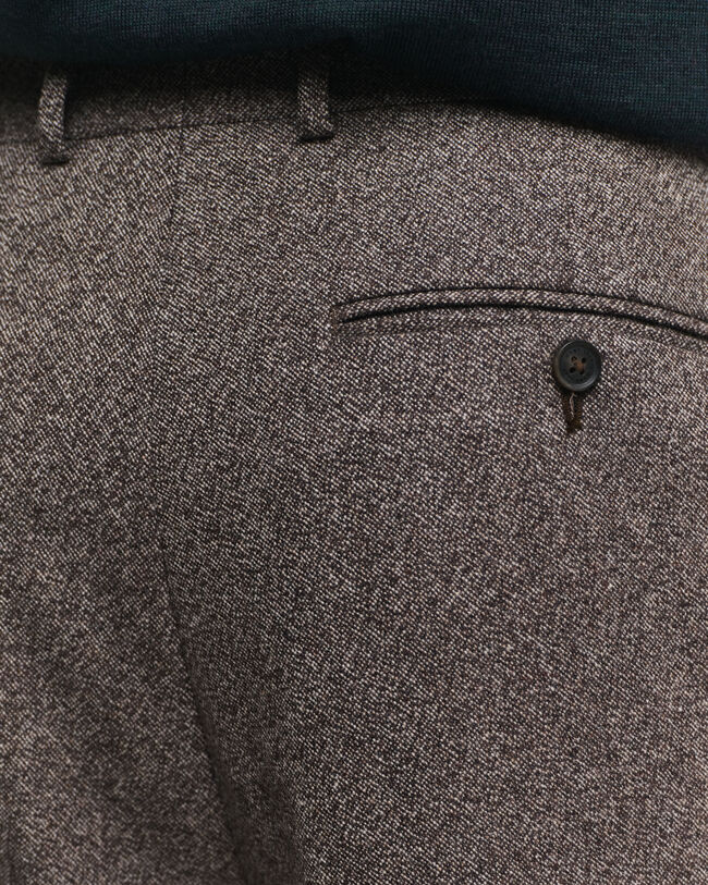 Relaxed fit kostymbyxor i moulinéull