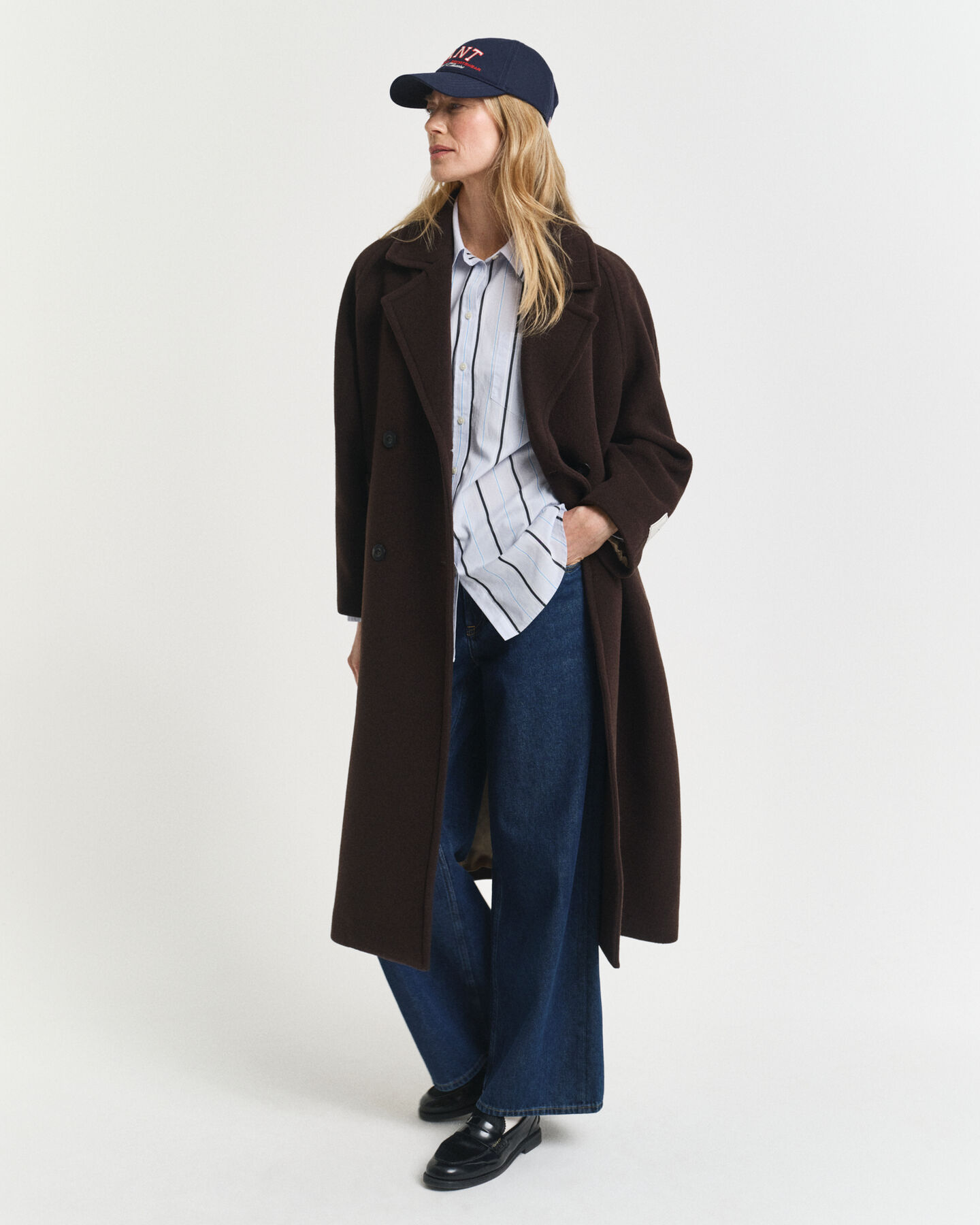 Relaxed fit klassisk randig poplinskjorta