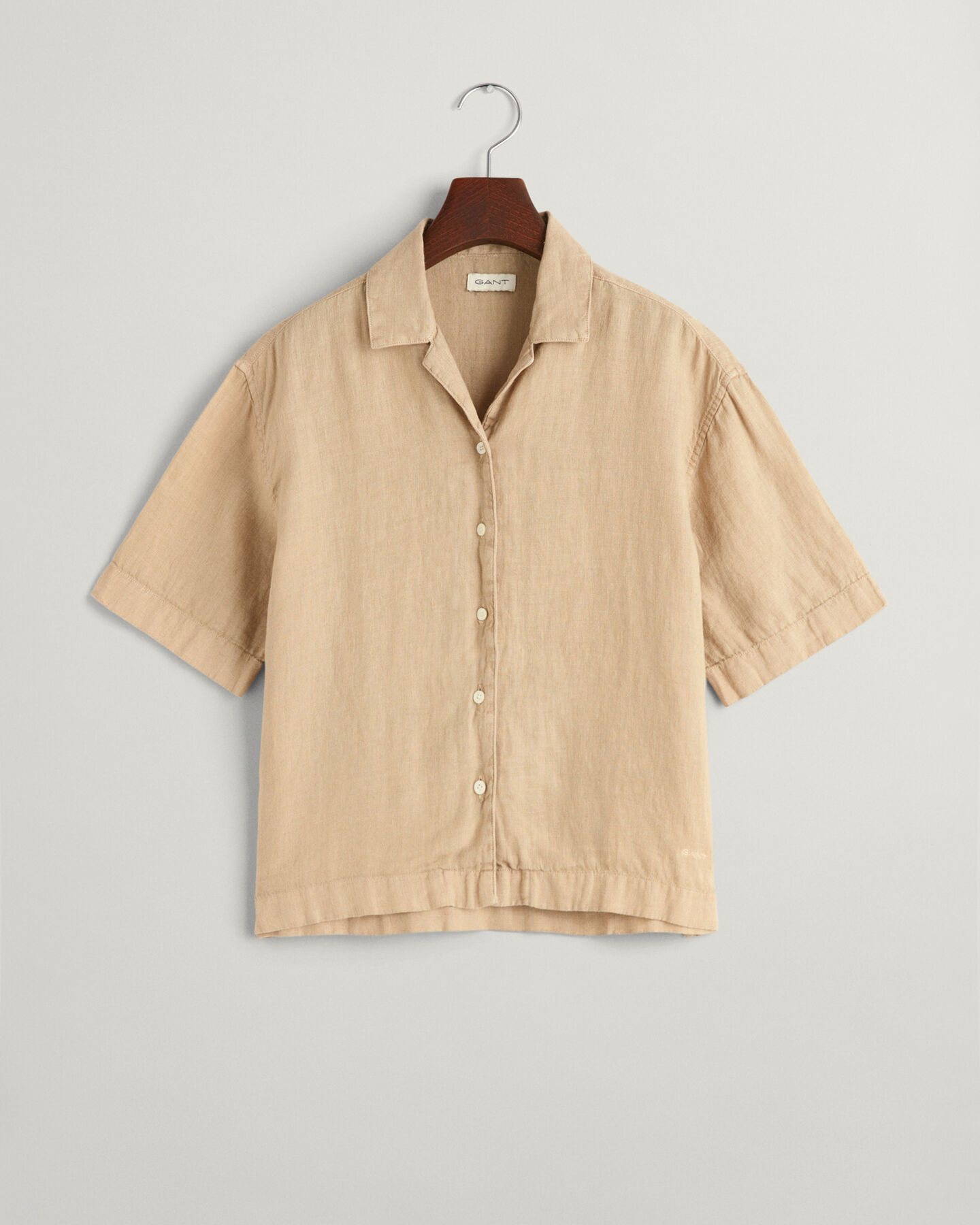 Teen Girls kort&auml;rmad boxig linneskjorta