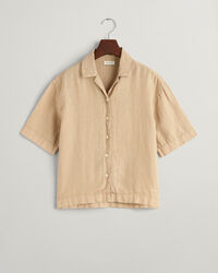 Teen Girls kort&auml;rmad boxig linneskjorta