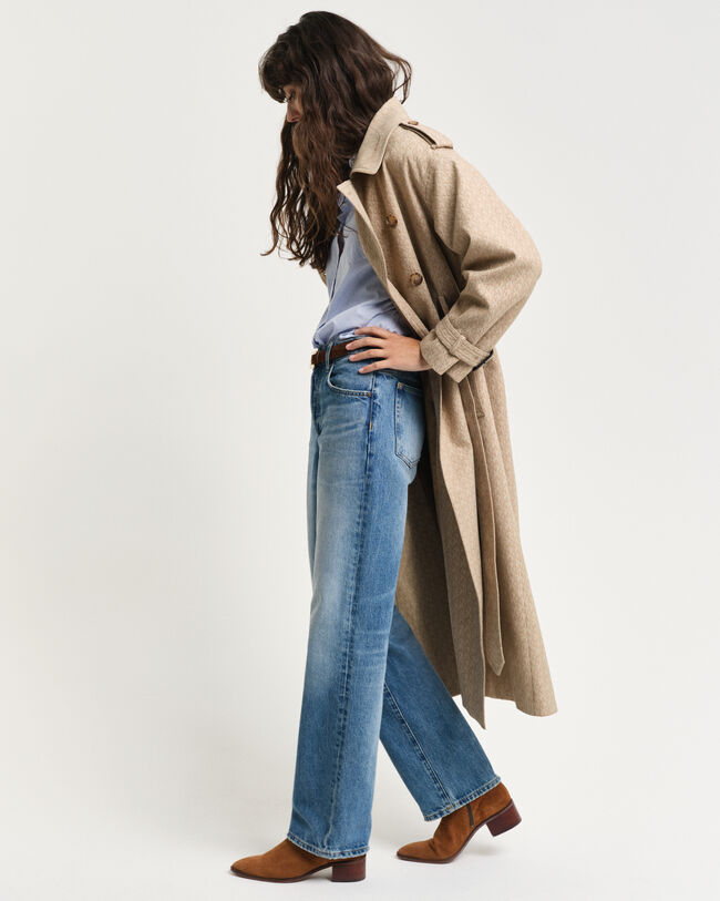 Trenchcoat i jacquard med monogram
