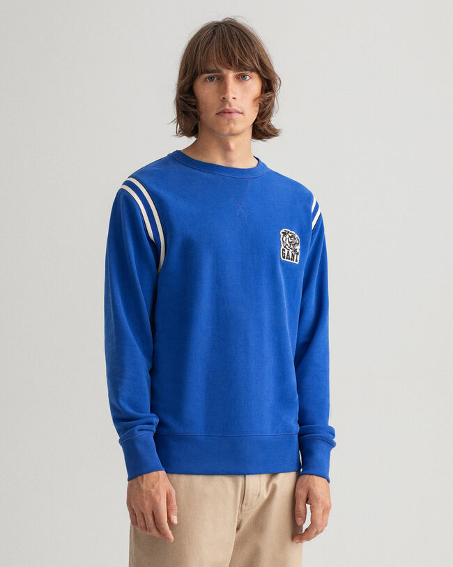 Tiger Badge sweatshirt med rund halsringning