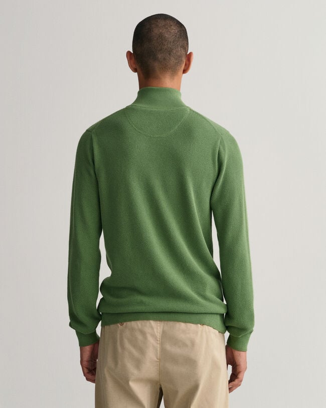 Half-zip tr&ouml;ja i bomullspik&eacute;