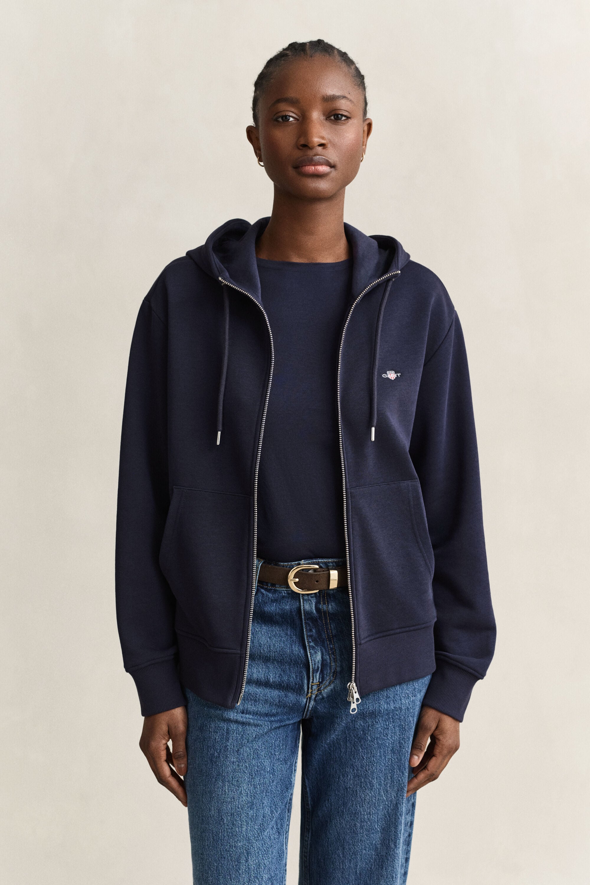 Shield hoodie med dragkedja