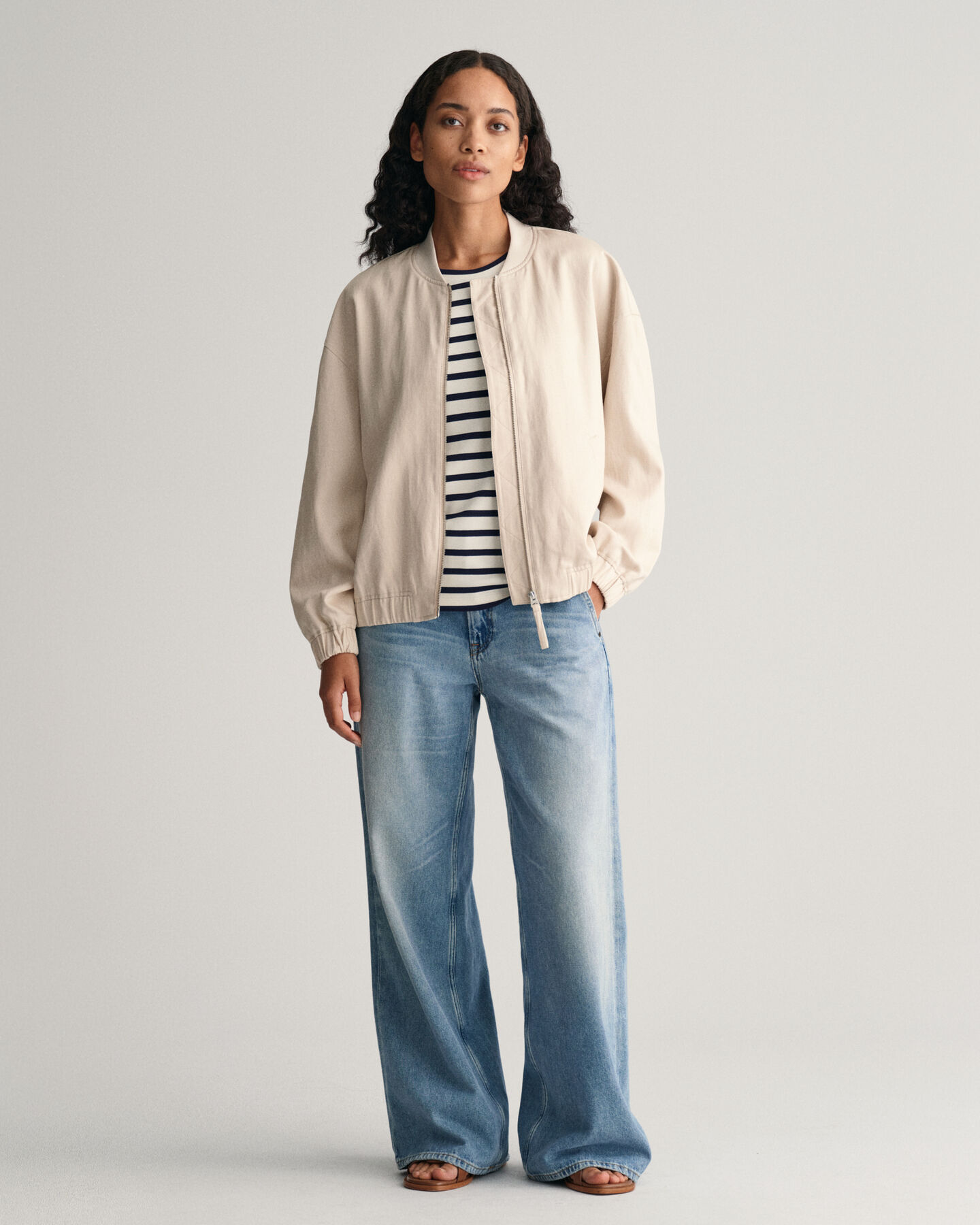 Bomberjacka i linneblandning