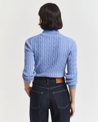 Kabelstickad polotröja i bomullsstretch