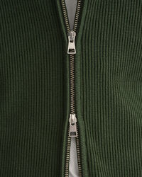 Ribbstickad tr&ouml;ja med dragkedja