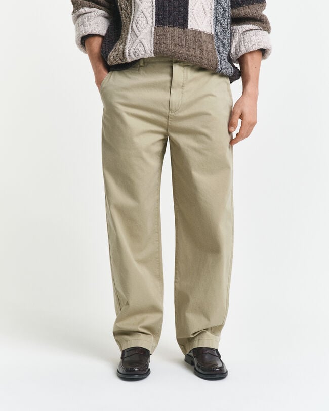 Relaxed fit chinos i bomullstwill
