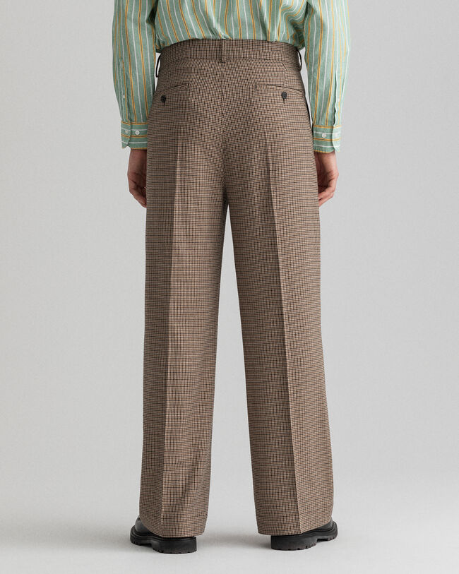 Rutiga kostymbyxor med pressveck