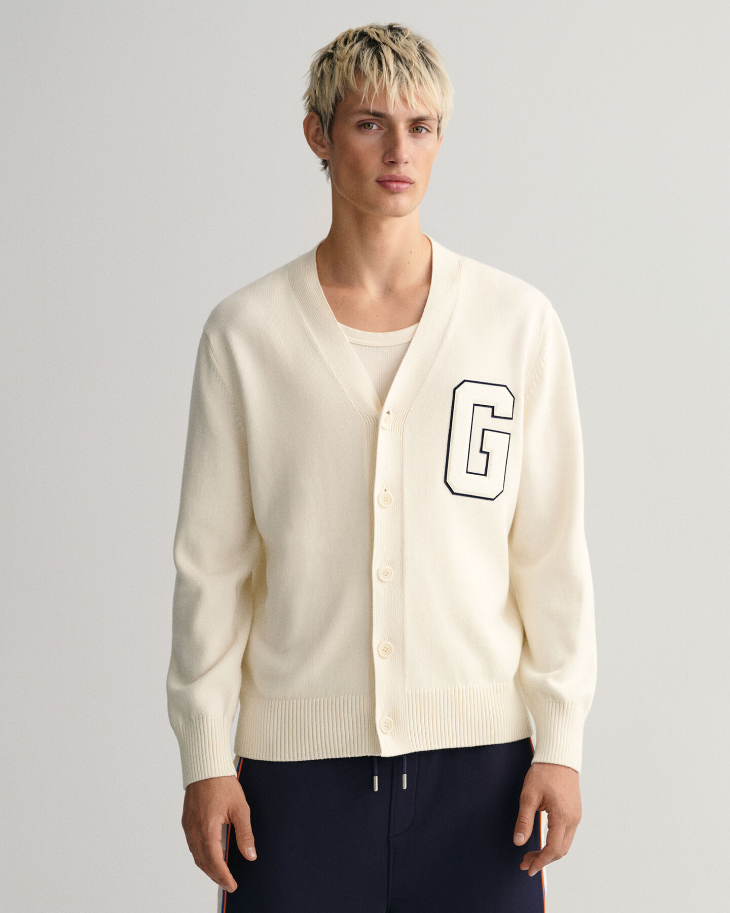 Collegecardigan i supimabomull