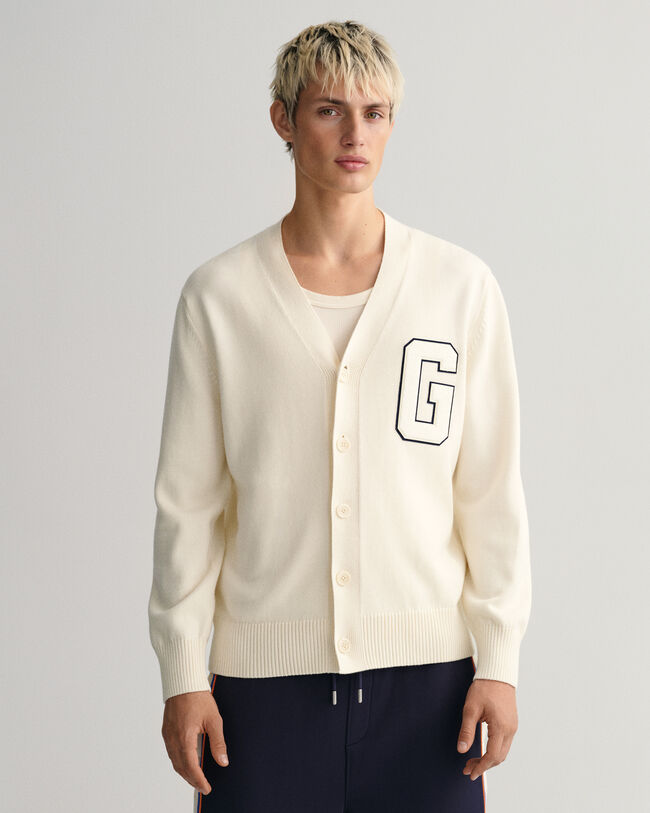 Collegecardigan i supimabomull