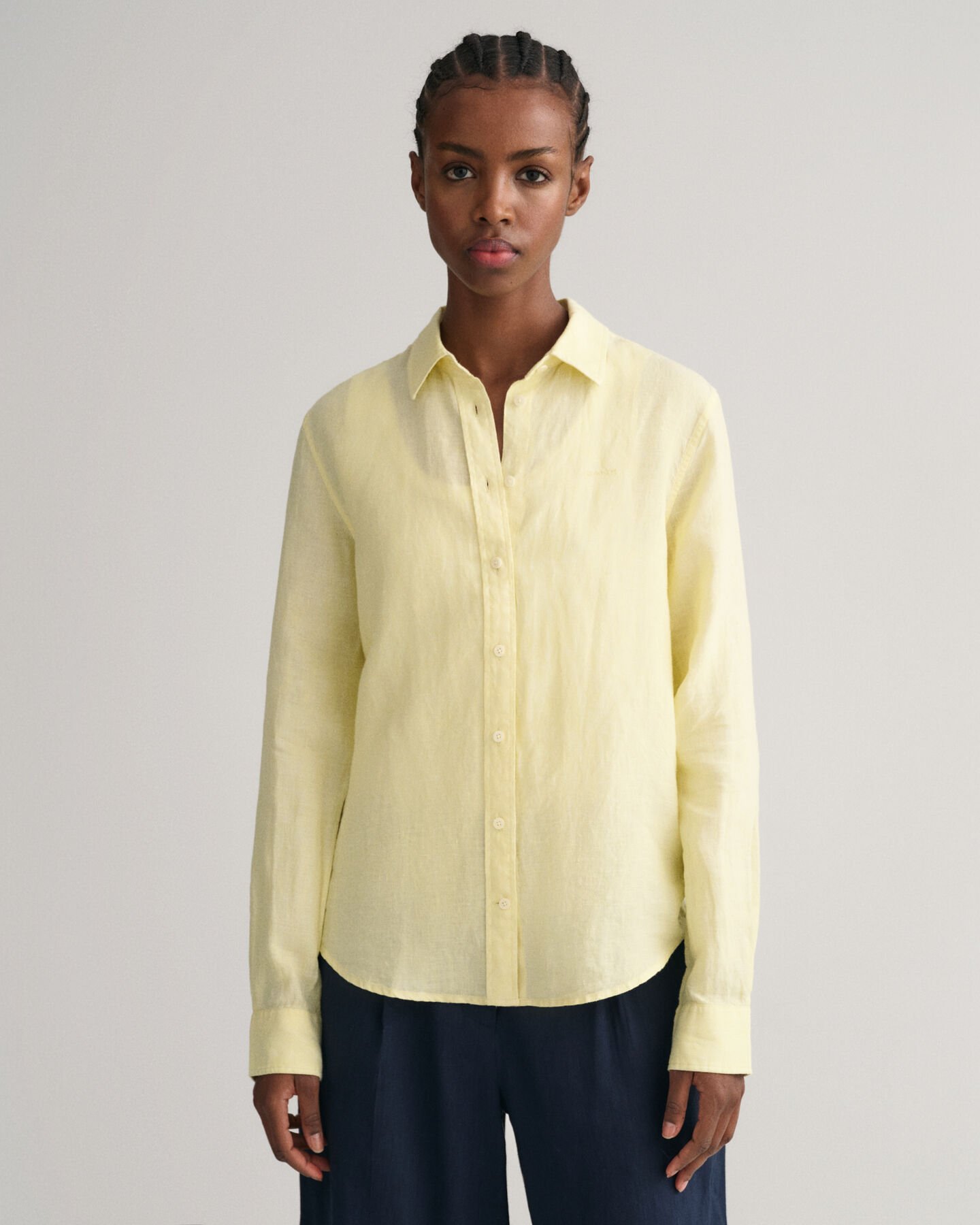 Regular fit skjorta i linnechambray