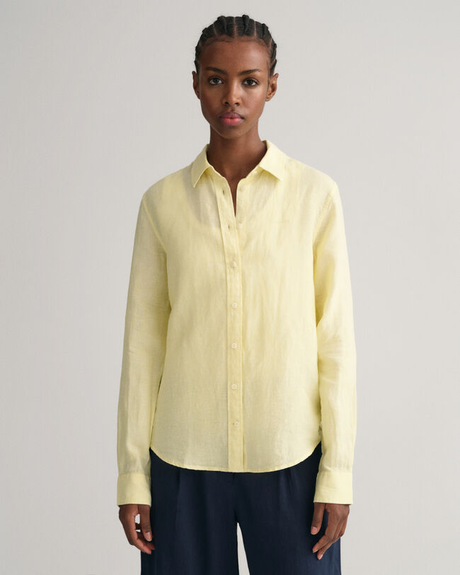 Regular fit skjorta i linnechambray