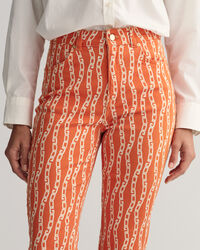 Cropped Chain Print jeans