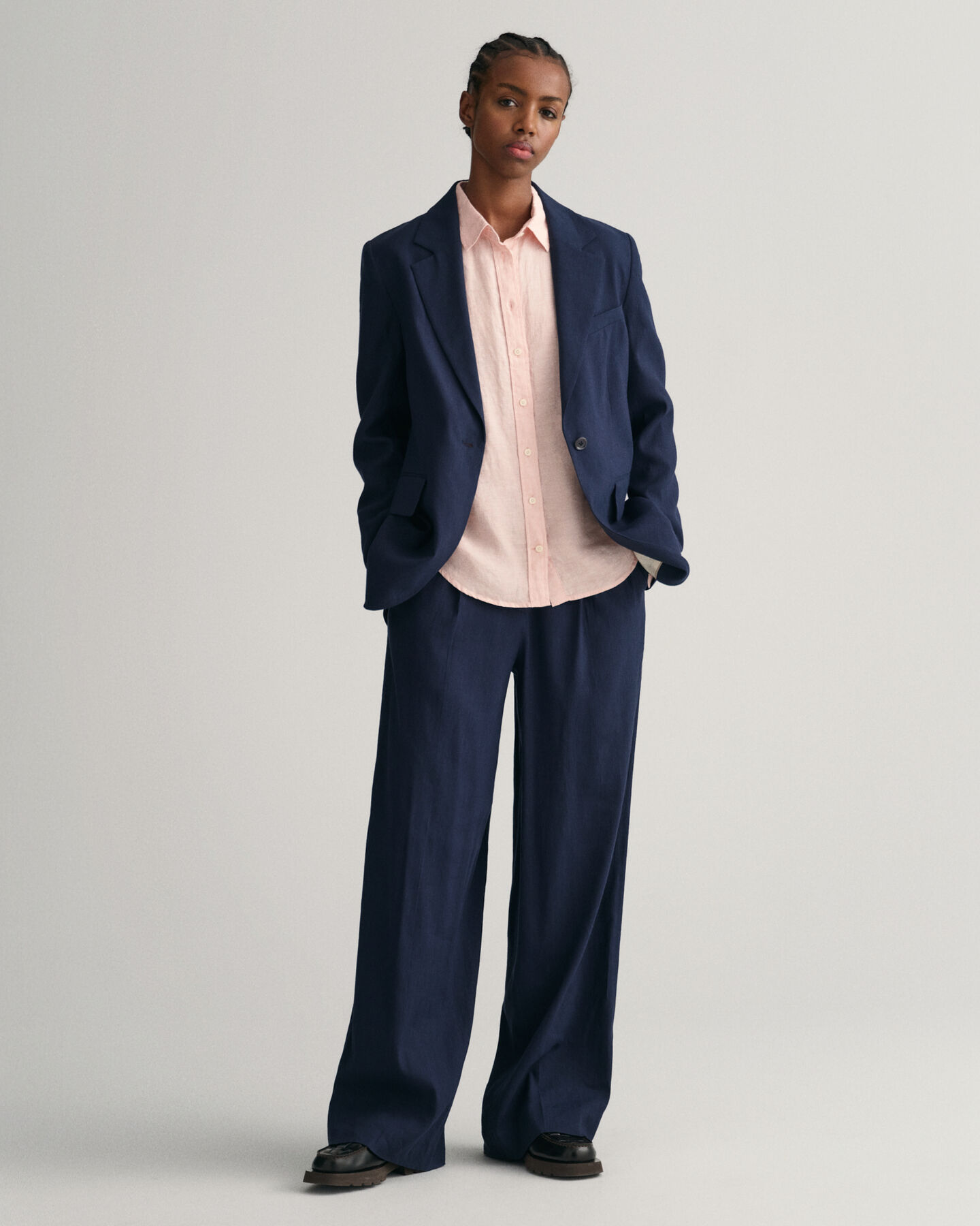 Regular fit skjorta i linnechambray