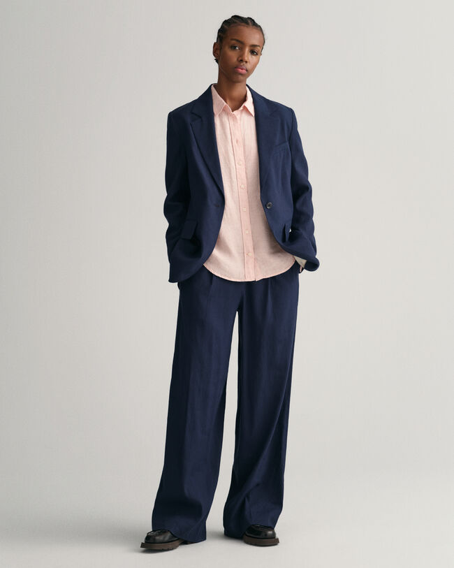 Regular fit skjorta i linnechambray