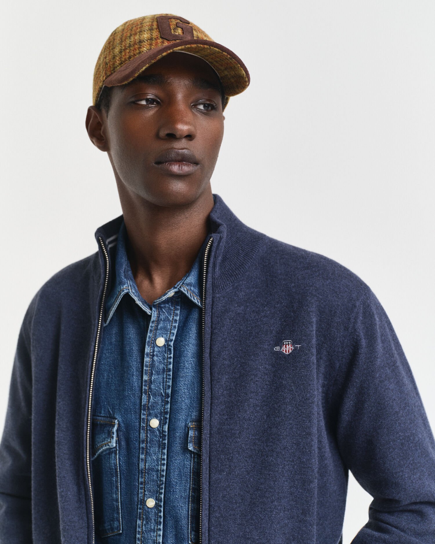 Cardigan i superfin lammull med dragkedja