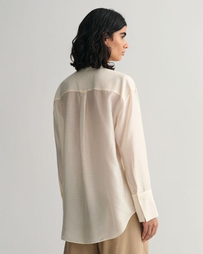 Relaxed fit blus med ståkrage