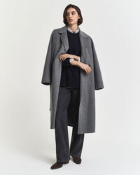 Rundhalsad tröja i mjuk kashmir- och ullblandning