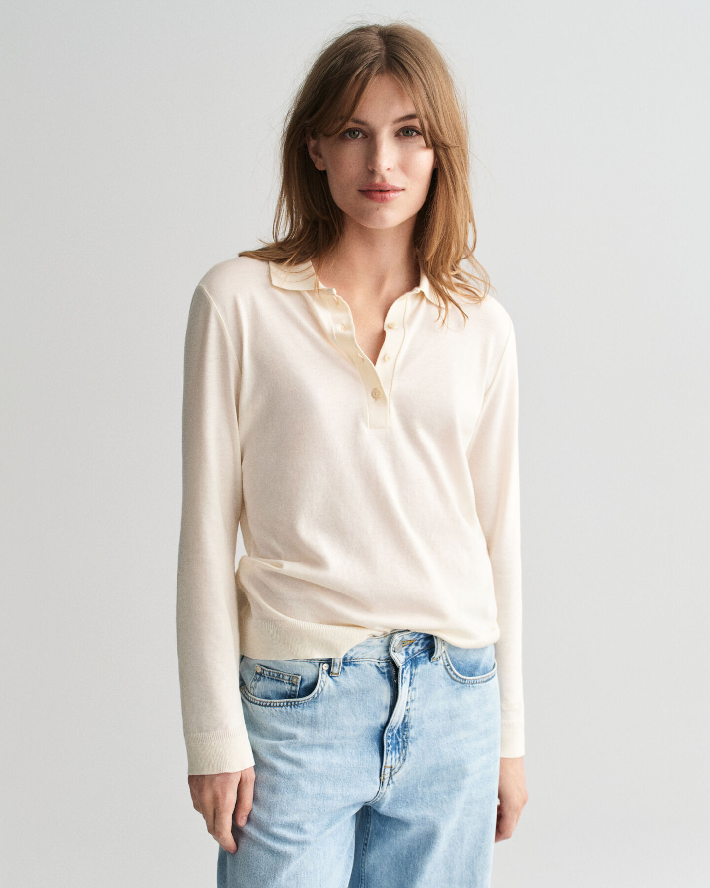 Sömlös långärmad pikétröja