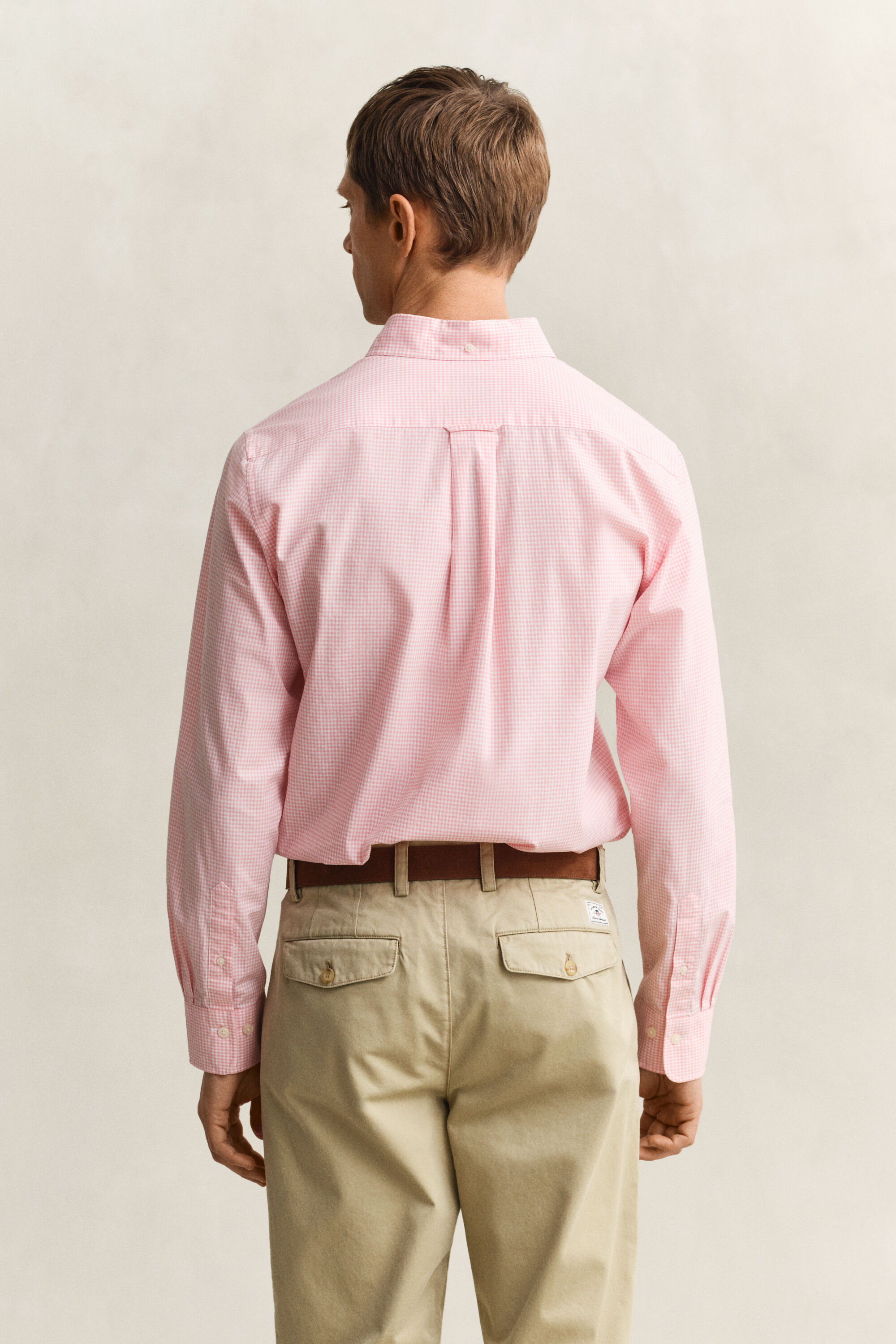 Klassisk poplinskjorta med ginghamväv