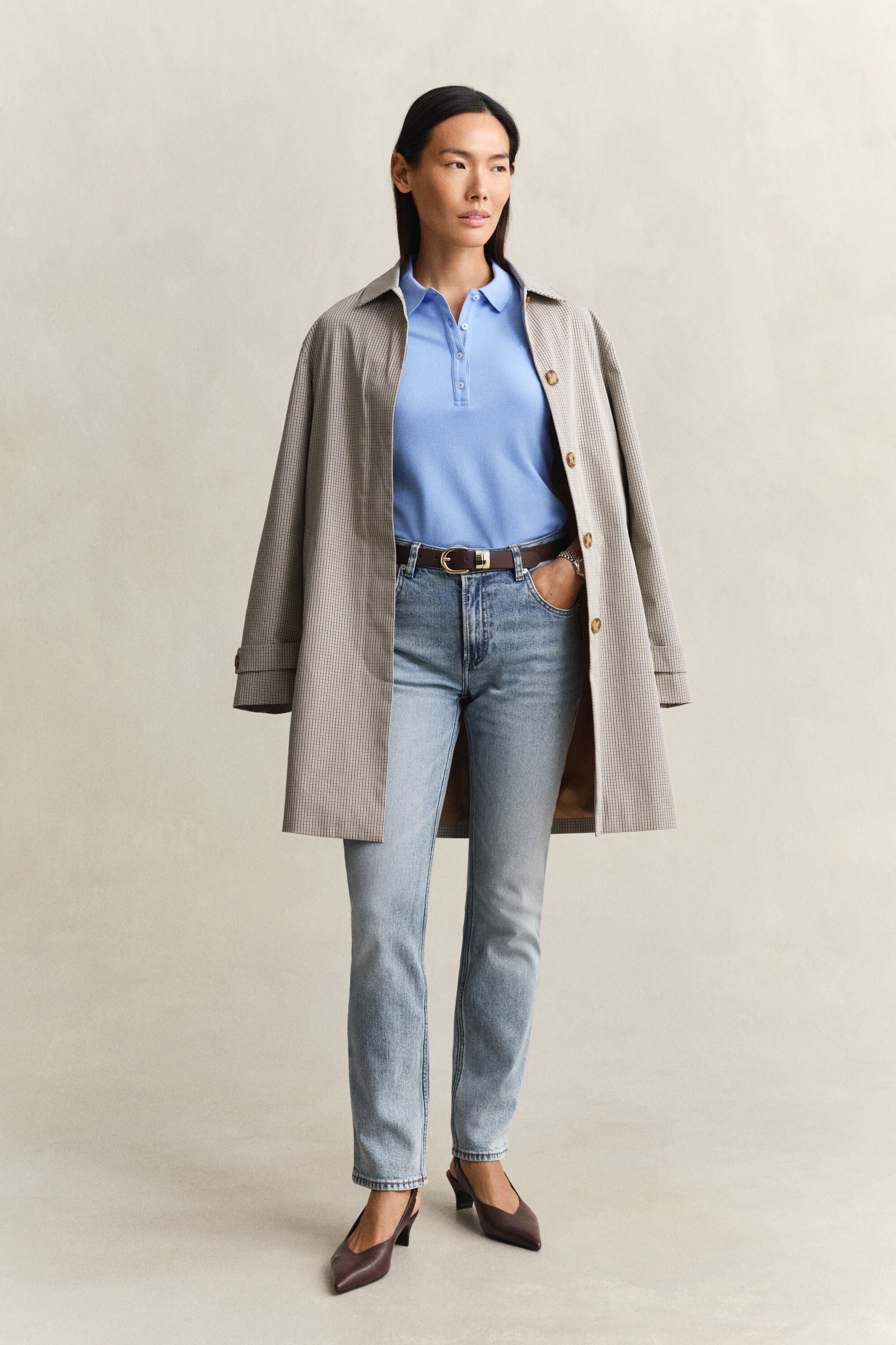 Slim fit pikétröja