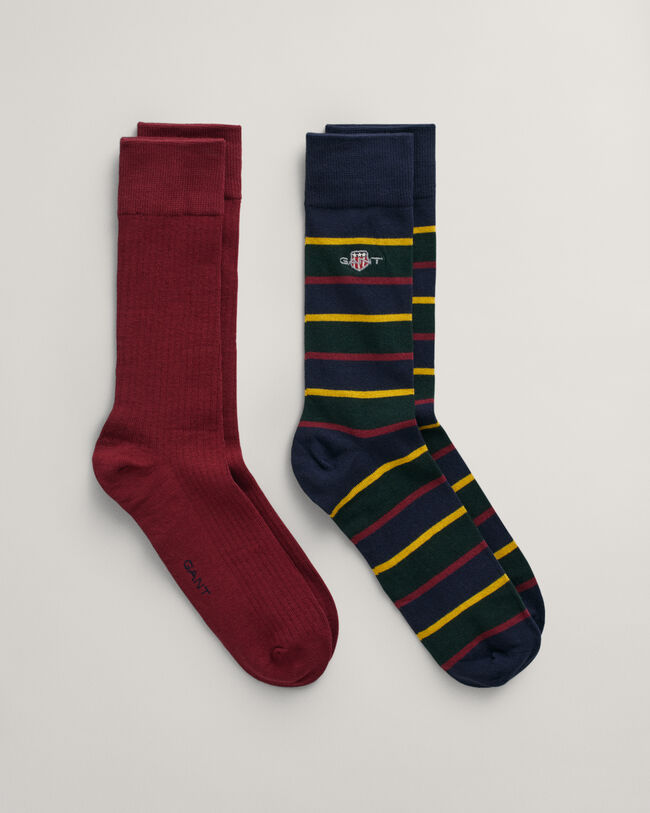 Tv&aring;pack randiga strumpor i presentf&ouml;rpackning