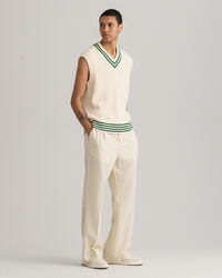 Kritstrecksrandiga byxor