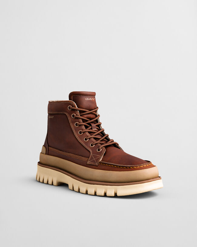 Nebrada medelhöga läderboots