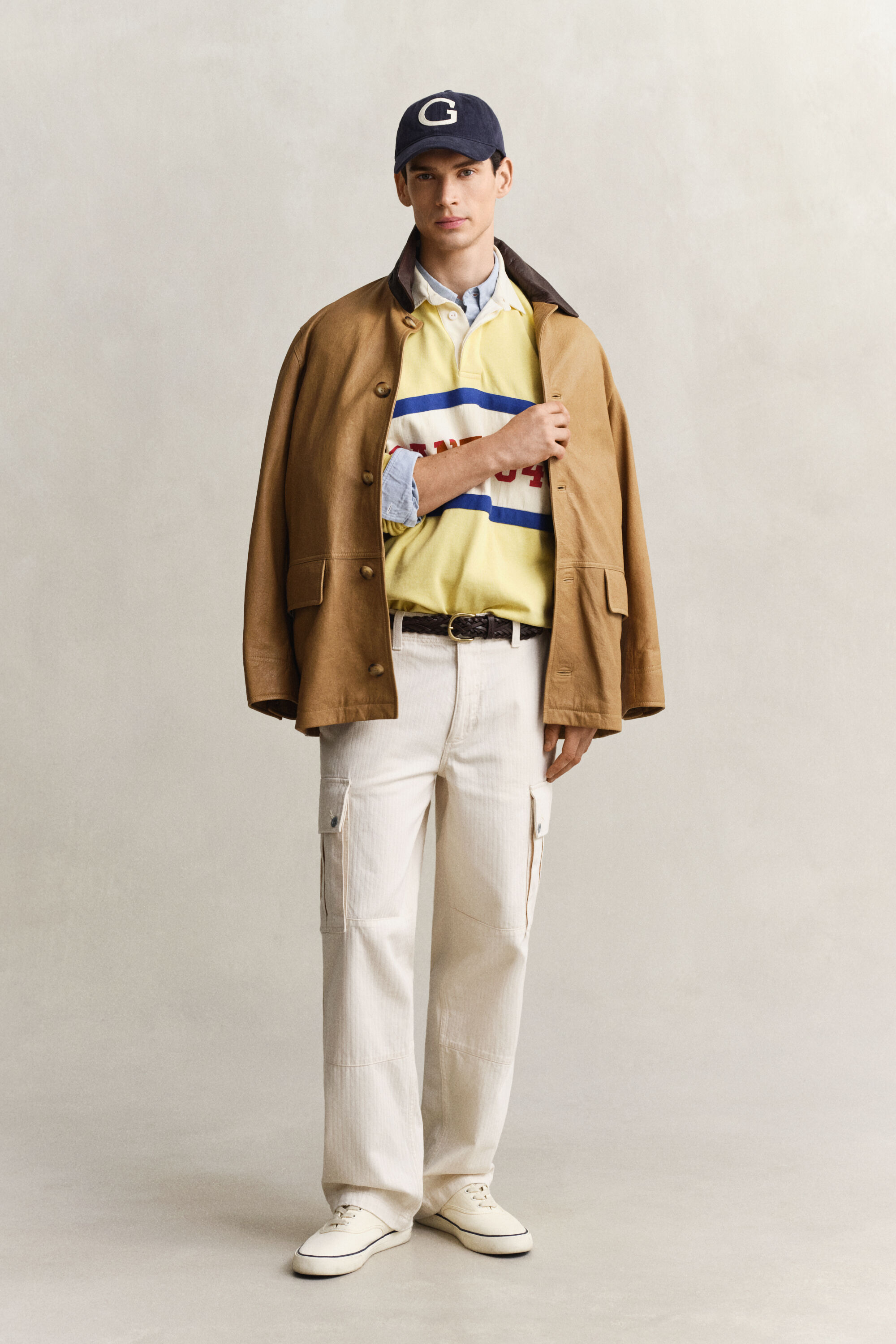 Fiskbensmönstrade cargobyxor