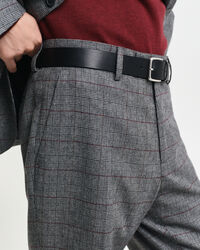 Slim fit rutmönstrade kostymbyxor