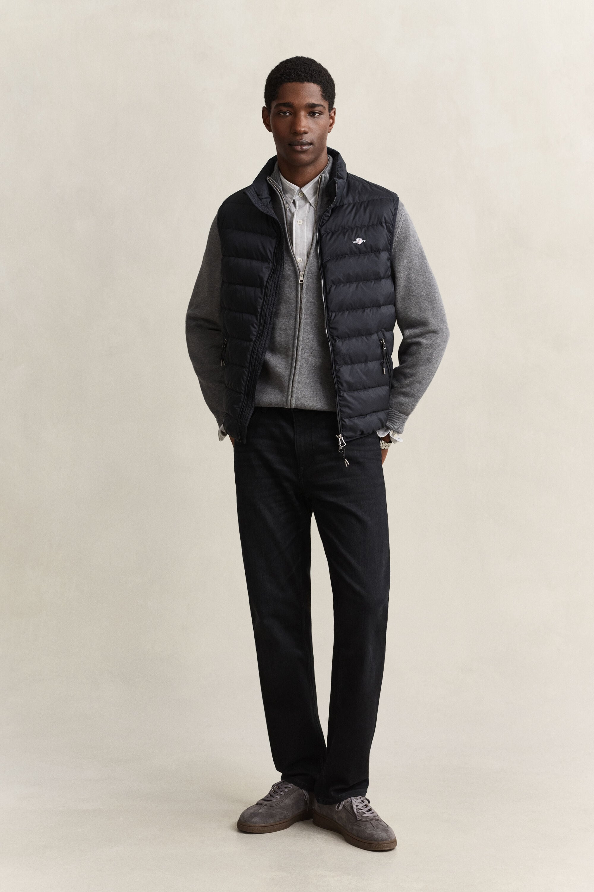 Casual Cotton kofta med dragkedja