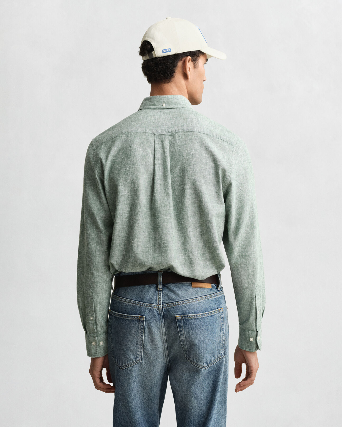 Regular fit bomulls- och linneskjorta