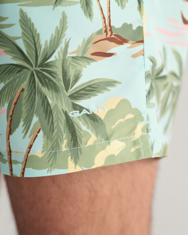 Hawaiian Print Swim Shorts