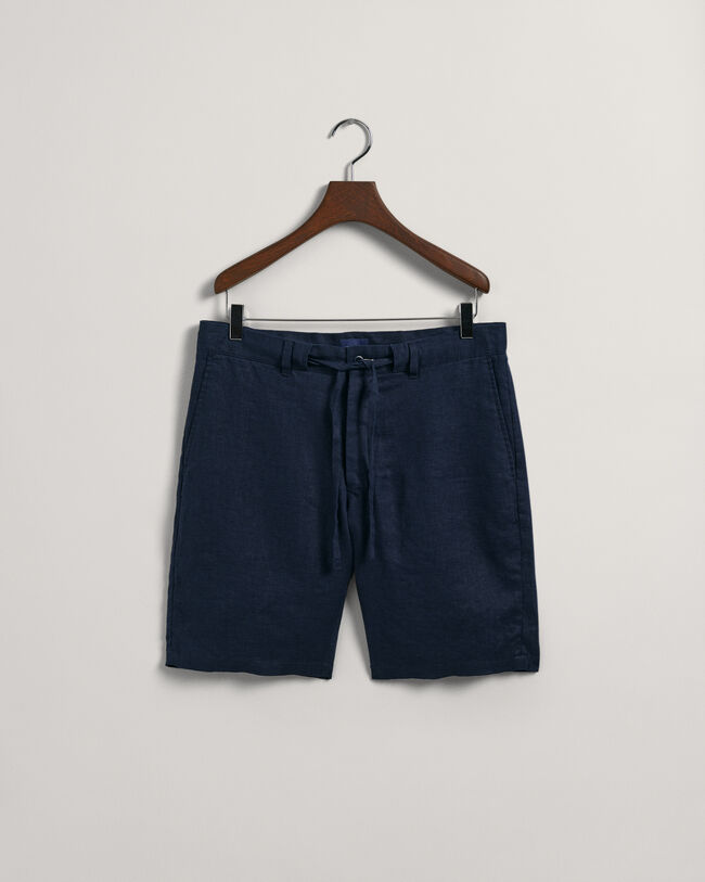 Relaxed fit linneshorts med dragsko