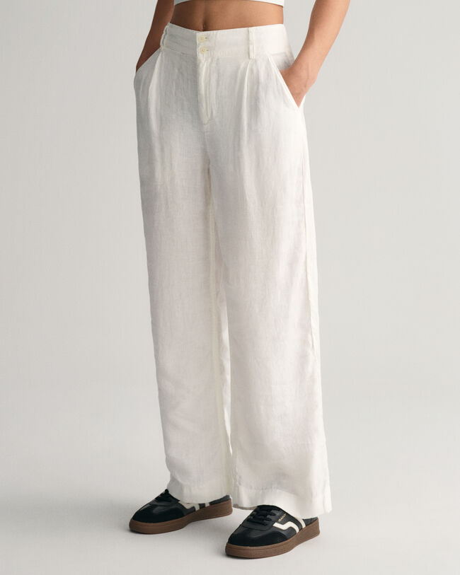 Teen Girls linnebyxor med vida ben och veck