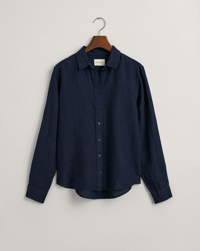 Regular fit skjorta i linnechambray